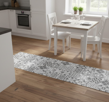 Kitchen vinyl mat monochrome cement patchwork - TenStickers