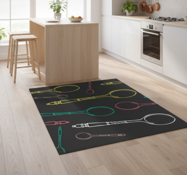 Kitchen vinyl mat with colorful spoons design - TenStickers