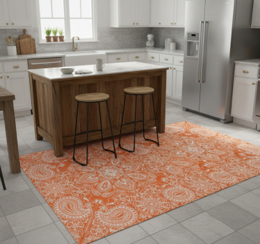 Kitchen vinyl mat paisley tile design - TenStickers