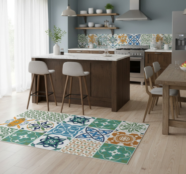 Kitchen vinyl mat porcelain tile blend - TenStickers