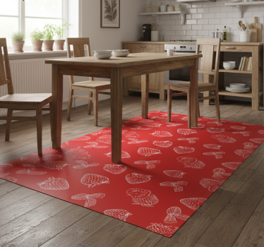 Kitchen vinyl mat seamless strawberry doodle design - TenStickers