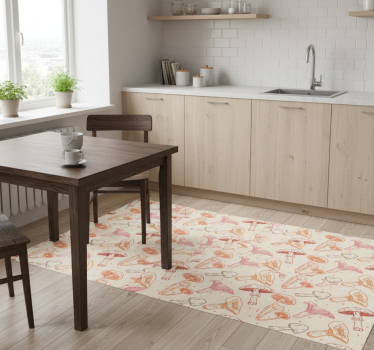 Kitchen vinyl mat set of watercolor mushrooms - TenStickers