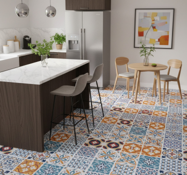 Kitchen vinyl mat sevrinia cement tile design - TenStickers