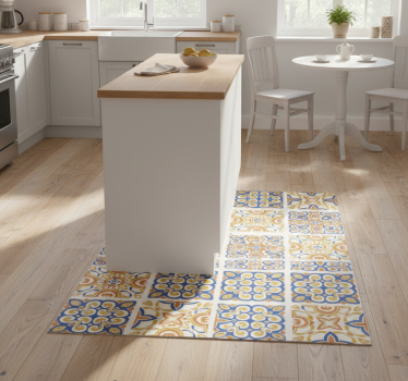 Kitchen vinyl mat sicilian tile design - TenStickers