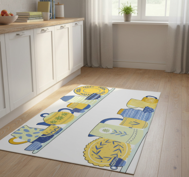 Kitchen vinyl mat vintage elegant kitchen shelf - TenStickers