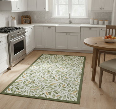 Kitchen vinyl mat watercolor leafy trail - TenStickers