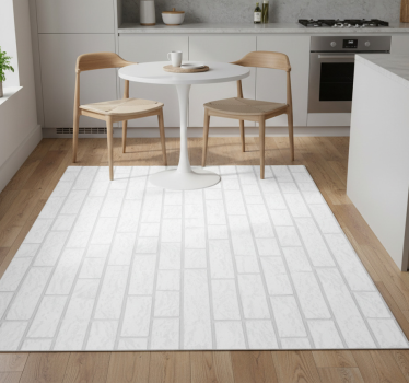 Kitchen vinyl mat white brick design - TenStickers