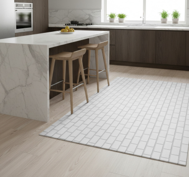 Kitchen vinyl mat white brick laminate - TenStickers