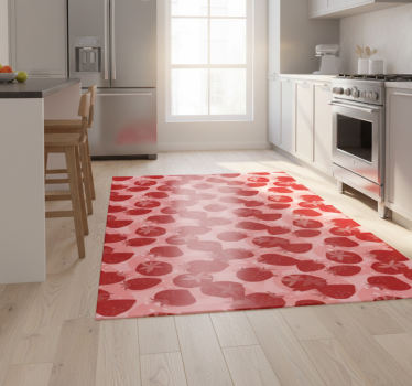 Kitchen vinyl mat with abstract seamless red strawberries - TenStickers