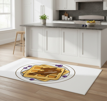 Kitchen vinyl mat with belgium waffle illustration - TenStickers