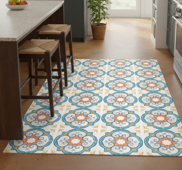 Kitchen vinyl mat with cement-like patterns - TenStickers