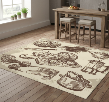 Vintage illustration kitchen vinyl mat - TenStickers