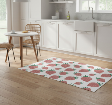 Kitchen vinyl mat with colorful handwritten strawberries - TenStickers