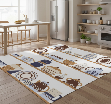 Kitchen vinyl mat for shelves with dishes - TenStickers