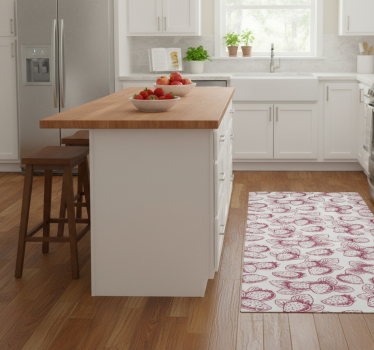 Kitchen vinyl mat with cute seamless strawberry pattern - TenStickers