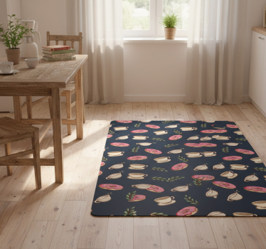 Kitchen vinyl mat with desserts and coffee design - TenStickers