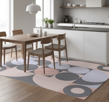 Kitchen vinyl mat with geometric circles pattern - TenStickers
