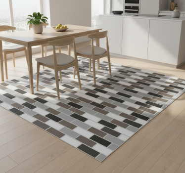 Kitchen vinyl mat with gray tile border - TenStickers