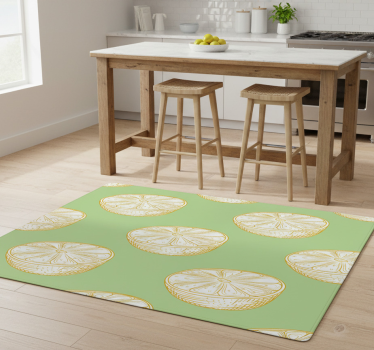 Kitchen vinyl mat with hand-drawn lemon design - TenStickers