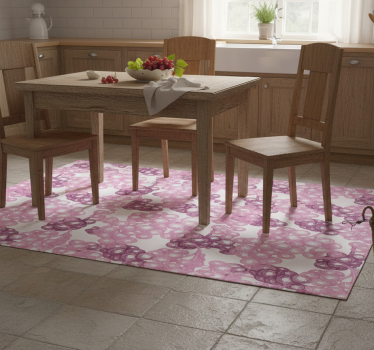 Kitchen vinyl mat with hand drawn pink and purple grapes - TenStickers