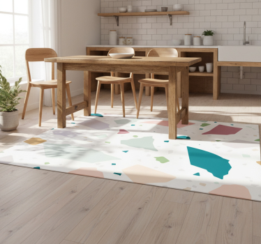 Kitchen vinyl mat with mediterranean terrazzo design - TenStickers