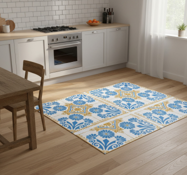 Kitchen vinyl mat with moroccan tile design - TenStickers