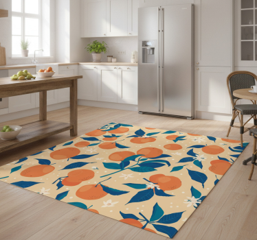 Kitchen vinyl mat with oranges fruit pattern - TenStickers