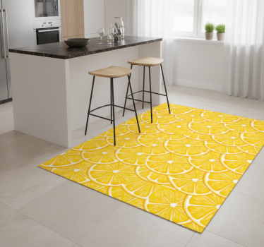 Kitchen vinyl mat with orange pattern - TenStickers