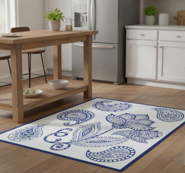 Kitchen vinyl mat with paisley and flowers design - TenStickers