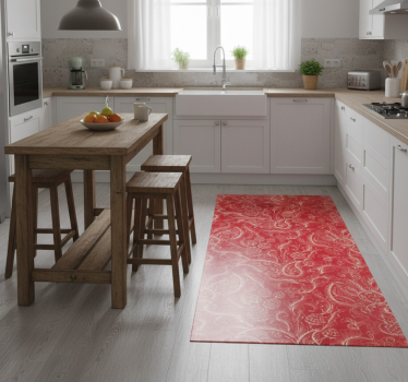 Kitchen vinyl mat with paisley illustration fridge - TenStickers