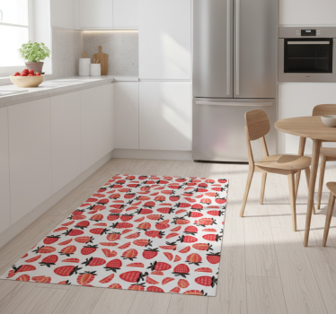 Kitchen vinyl mat with realistic red strawberries pattern - TenStickers