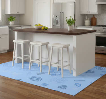 Kitchen vinyl mat with seafood design - TenStickers