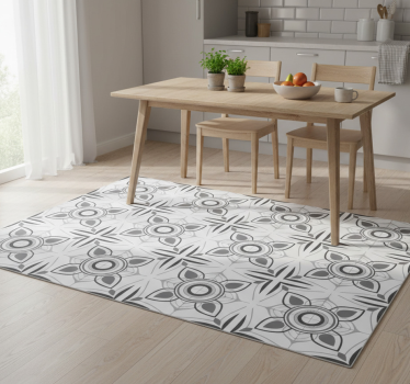 Kitchen vinyl mat with simple portuguese tile stickers - TenStickers