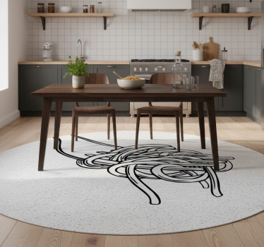 Kitchen vinyl mat with spaghetti fork design - TenStickers