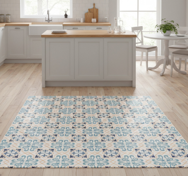 Kitchen vinyl mat with yellow portuguese tile design - TenStickers