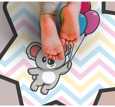 Koala hanging on balloon animal mat - TenStickers