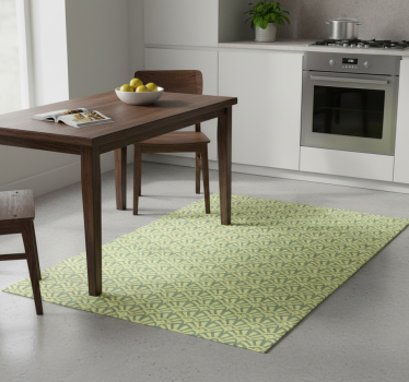 Lemon color 70s pattern kitchen vinyl mat - TenStickers