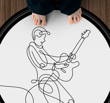 Line Art Musician texture rug - TenStickers