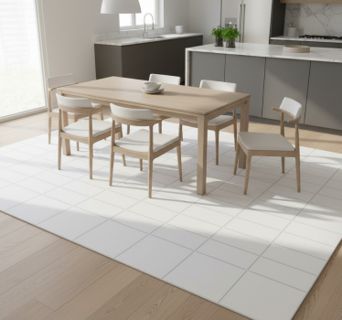 Long white kitchen vinyl mat - TenStickers