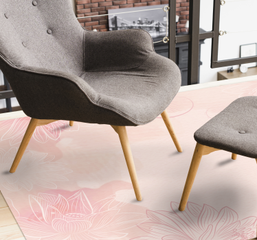 Lotus oink tones flower rug - TenStickers
