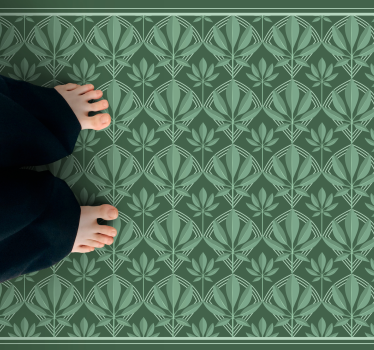 Lush leaf pattern bedroom carpet - TenStickers