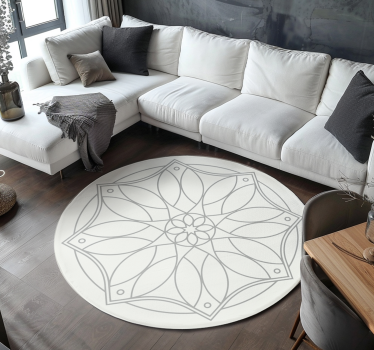 Mandala design living room vinyl rug - TenStickers