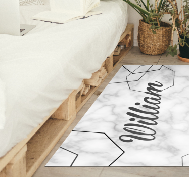 Marble custom name bedroom carpet - TenStickers