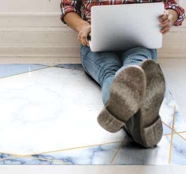 Marble rug in marble geometry design - TenStickers