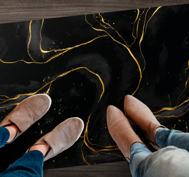 Marble rug with golden swirls - TenStickers