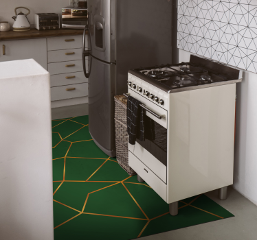 Marble rug with green geometric pattern - TenStickers