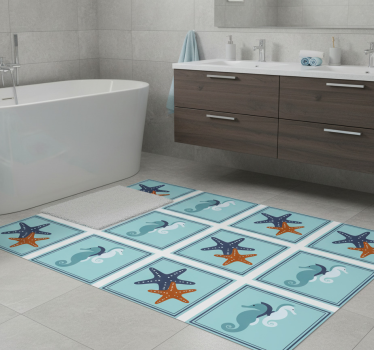 Marine style bathroom mat - TenStickers