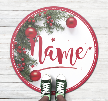 merry christmas personalised name Christmas rug - TenStickers