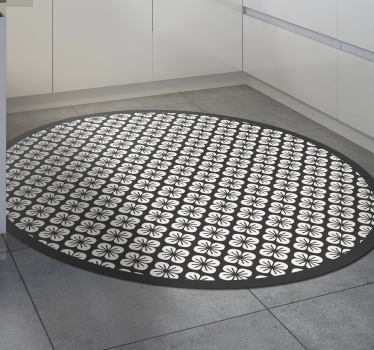 Minimalistic black and white kitchen kitchen flooring - TenStickers