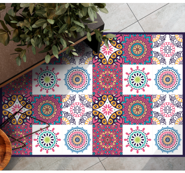 Modern colorful mandala kitchen flooring - TenStickers